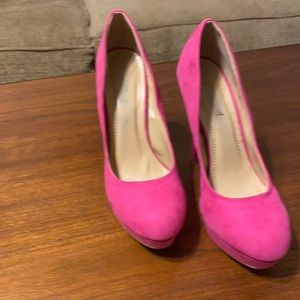 Alba pink platform heels